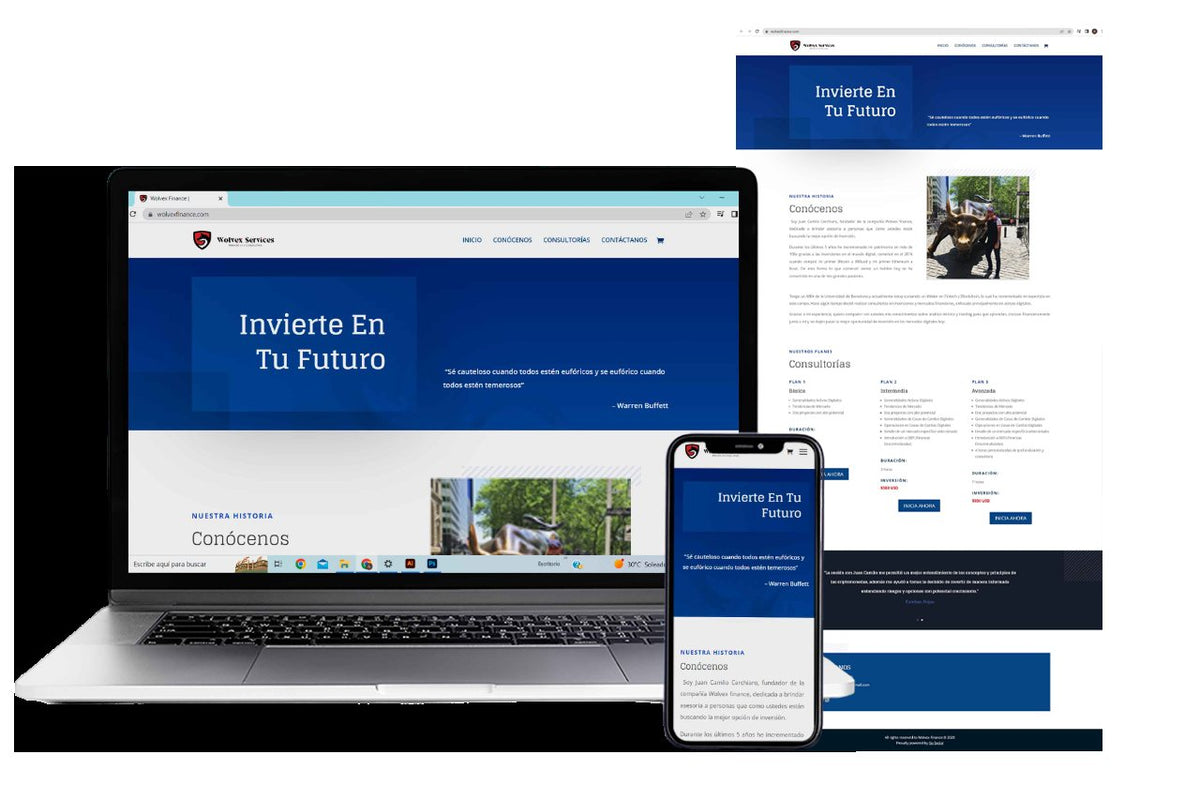 Wolvex website on laptop and mobile