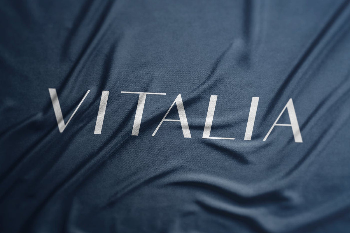 Vitalia logo on fabric